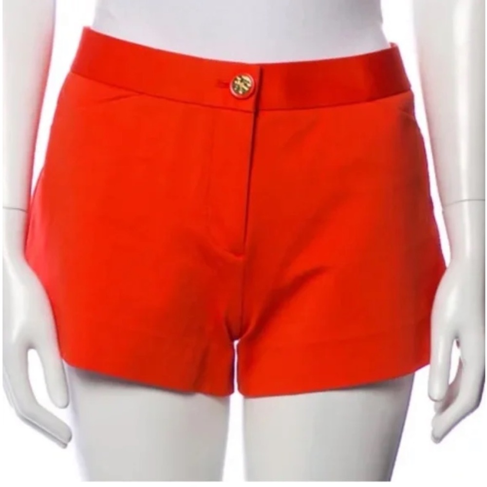 Tory Burch signature orange mini shorts. size M. NWOT